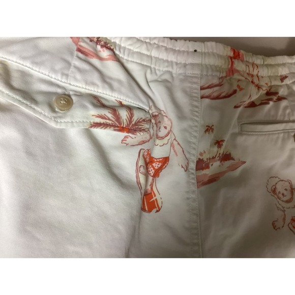 Polo Ralph Lauren Mens Shorts L White Tropical Island Surf Teddy Bear Hula Dance - Picture 7 of 15
